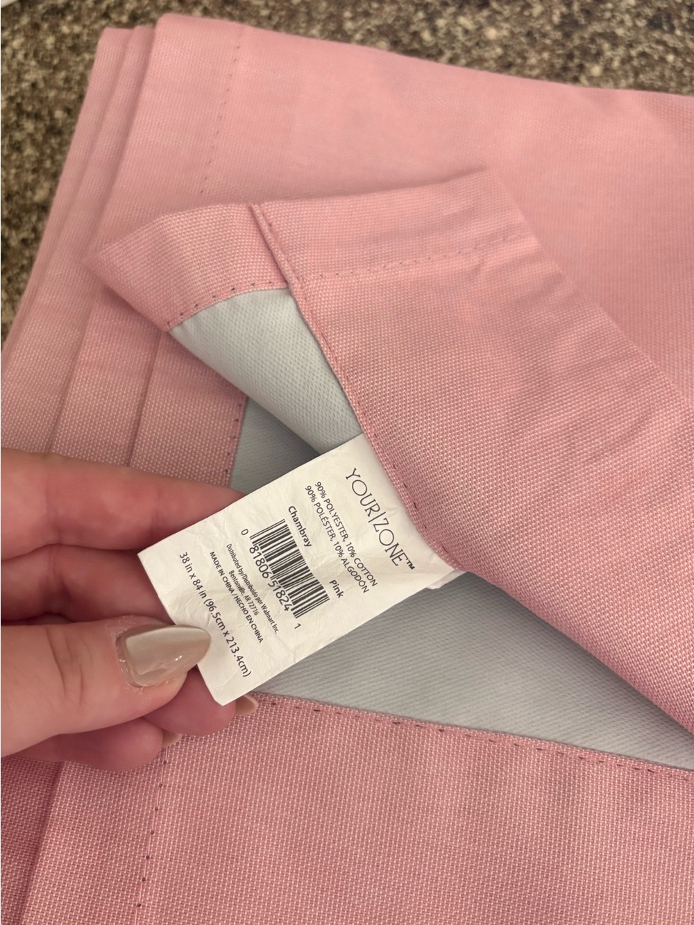 Set of 2 Long Light Pink Curtains - Picture 2 of 2